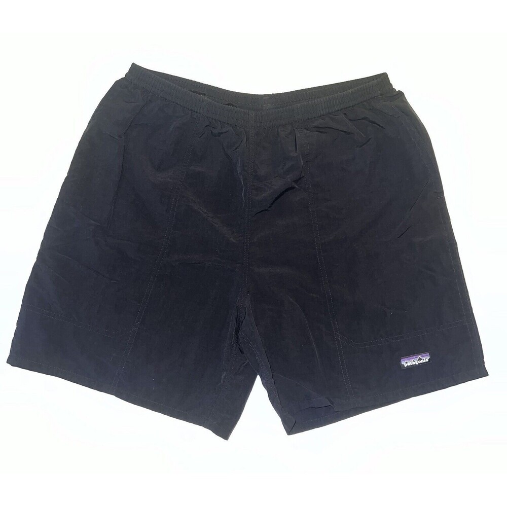 Patagonia Men's Baggies Black Shorts 7”(6.5” Actual Inseam) Large Mesh Lined